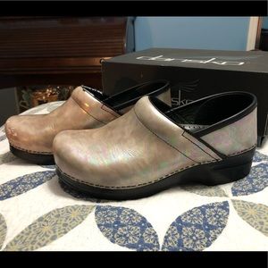 Dansko Professional Silver Opal Leather Clogs